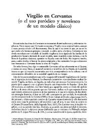 Portada:Virgilio en Cervantes (o el uso paródico y novelesco de un modelo clásico) / Dario Puccini