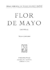 Portada:Flor de Mayo: (novela) / Vicente Blasco Ibáñez