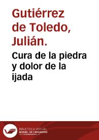 Portada:Cura de la piedra y dolor de la ijada / Julián Gutierrez.