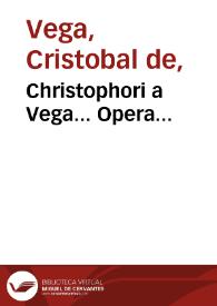 Portada:Christophori a Vega... Opera...
