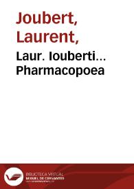 Portada:Laur. Iouberti... Pharmacopoea / opera Ioan. Pauli Zangmaisteri...