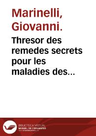 Portada:Thresor des remedes secrets pour les maladies des femmes : pris du Latin &amp; faict François.