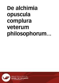 Portada:De alchimia opuscula complura veterum philosophorum...