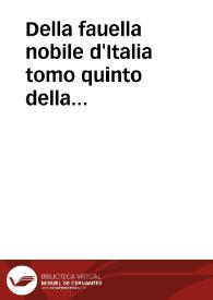 Portada:Della fauella nobile d'Italia : tomo quinto della grammatica.