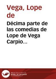 Portada:Décima parte de las comedias de Lope de Vega Carpio...