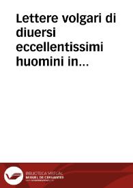 Portada:Lettere volgari di diuersi eccellentissimi huomini in diuerse materie : libro secondo.