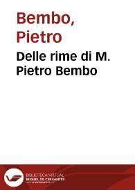 Portada:Delle rime di M. Pietro Bembo
