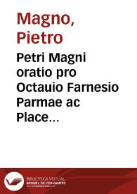 Portada:Petri Magni oratio pro Octauio Farnesio Parmae ac Placentiae duce ad Gregorium XIII Pont. Max.