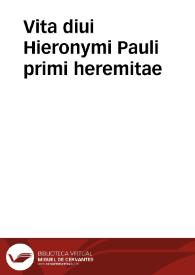 Portada:Vita diui Hieronymi Pauli primi heremitae