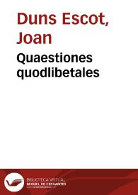 Portada:Quaestiones quodlibetales / [Johannes Duns Scotus]