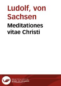 Portada:Meditationes vitae Christi / [Ludolphus de Saxonia]