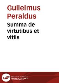 Portada:Summa de virtutibus et vitiis / [Gulielmus Paraldus]