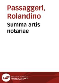 Portada:Summa artis notariae / [Rolandinus de Passageriis]