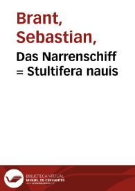 Portada:Das Narrenschiff = : Stultifera nauis / [Sebastian Brant]; a jacobo Locher, Philomuso, translata; cum additionibus Thomae Beccadelli