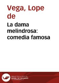 Portada:La dama melindrosa : comedia famosa / De Lope de Vega Carpio