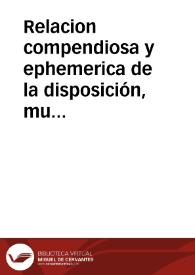 Portada:Relacion compendiosa y ephemerica de la disposición, muerte, y funerales exequias del ... Duque de Medina-Celi ...