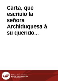Portada:Carta, que escriuio la señora Archiduquesa à su querido Esposo Don Carlos, Archiduque de Austria