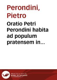 Portada:Oratio Petri Perondini habita ad populum pratensem in funere ... D. Eleonorae Cosmi Medicis Florentiae, &amp; Senarum Ducis coniugis. Tertio Kalend. Ianuarii MDLXII