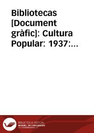Portada:Bibliotecas : Cultura Popular : 1937 : Valencia