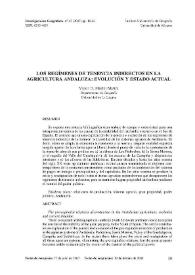 Portada:Los regímenes de tenencia indirectos en la agricultura andaluza : evolución y estado actual / Víctor O.Martín Martín