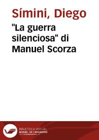 Portada:\"La guerra silenciosa\" di Manuel Scorza / Diego Símini