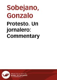 Portada:Protesto. Un jornalero: Commentary / Gonzalo Sobejano