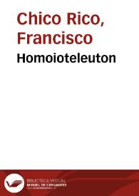 Portada:Homoioteleuton / Francisco Chico Rico