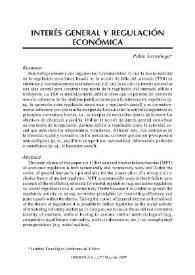 Portada:Interés general y regulación económica / Pablo Larrañaga