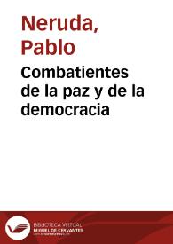 Portada:Combatientes de la paz y de la democracia