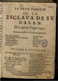 Portada:La Esclaua de su Galan