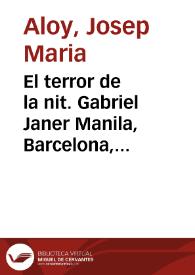Portada:El terror de la nit. Gabriel Janer Manila, Barcelona, Columna, 1995 (Columna jove, 100) / Josep Maria Aloy