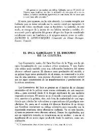 Portada:El Inca Garcilaso y el discurso de la cultura / Julio Ortega