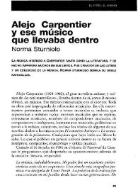 Portada:Alejo Carpentier y ese músico que llevaba dentro