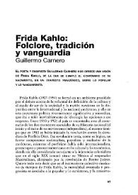 Portada:Frida Kahlo: Folclore, tradición y vanguardia / Guillermo Carnero