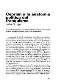 Portada:Cebrián y la anatomía política del franquismo / Julio Ortega