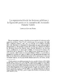 Portada:La representación de las lecturas públicas y la figura del poeta en la narrativa de Armando Palacio Valdés / Leopoldo Sánchez Torre