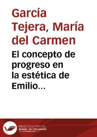Portada:El concepto de progreso en la estética de Emilio Castelar / M.Carmen García Tejera