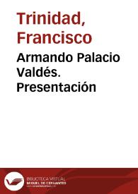 Portada:Armando Palacio Valdés. Presentación