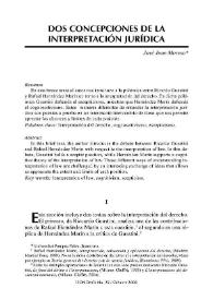 Portada:Dos concepciones de la interpretación jurídica / José Juan Moreso