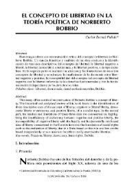 Portada:El concepto de libertad en la teoría política de Norberto Bobbio / Carlos Bernal