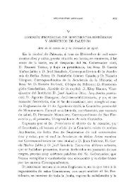 Portada:Comisión Provincial de Monumentos Históricos y Artísticos de Palencia [Acta de la sesión del 3 de diciembre de 1918] / Francisco Simón