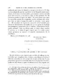 Portada:Tarifa, y la política de Sancho IV de Castilla [I] / Mercedes Gaibrois de Ballesteros
