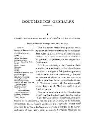 Portada:CLXXXI aniversario de la fundación de la Academia [Sesión pública del domingo 20 de abril de 1919] / Juan Pérez de Guzmán y Gallo