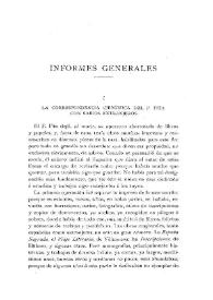 Portada:La correspondencia científica del P. Fita con sabios extranjeros / Lesmes Frías, S.J.