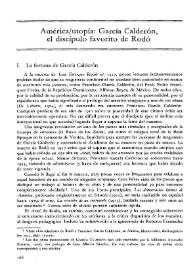 Portada:América- utopía: García Calderón, el discípulo favorito de Rodó / Emir Rodríguez Monegal