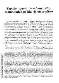 Portada:"España, aparta de mí este cáliz": comunicación poética de un conflicto / Teobaldo A. Noriega