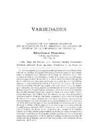 Portada:Catálogo de los papeles españoles que se conservan en la Biblioteca del Colegio de Wadham, en la Universidad de Oxford