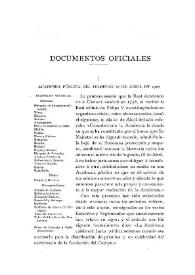 Portada:Academia pública del domingo 18 de abril de 1920 / Juan Pérez de Guzmán y Gallo