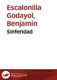 Portada:Sinferidad / un hiperrelato de Benjamín Escalonilla Godayol