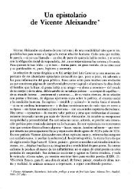 Portada:Un epistolario de Vicente Aleixandre / Concha Zardoya